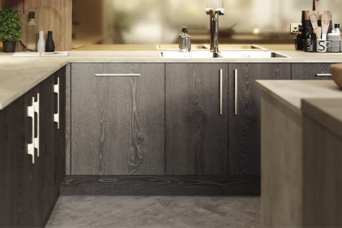 Madoc - Wood effect modern kitchen.