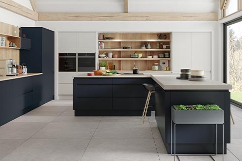 Oxwich - Painted wood modern kitchen.