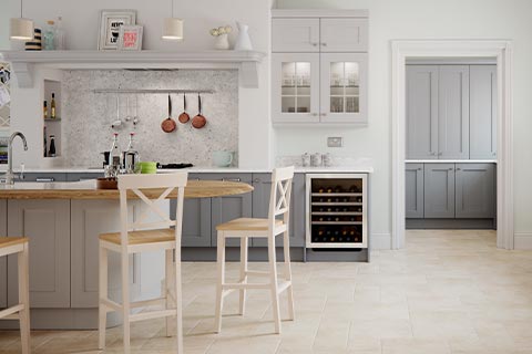 Ashbourne - Painted traditional shaker kitchen.