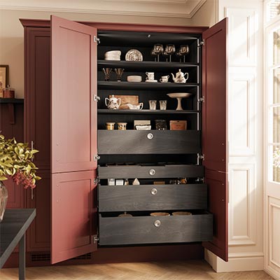 SpaceTower larder in Espresso